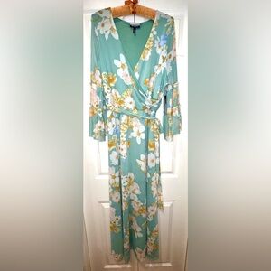 Allison Brittney Plus Floral Maxi Dress | Mint Green | Size 2X. NWT